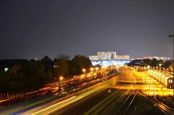 Der Bahnhof von Westerland bei Nacht
