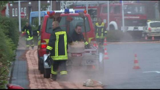 Öl-Unfall am Bahnhof von Westerland