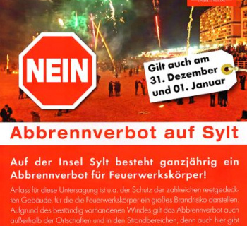 Abbrennverbot für Feuerwerkskörper auf Sylt auch Silvester 2022/2023