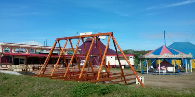 Die Zelte für den Inselcircus Sylt 2016 stehen schon