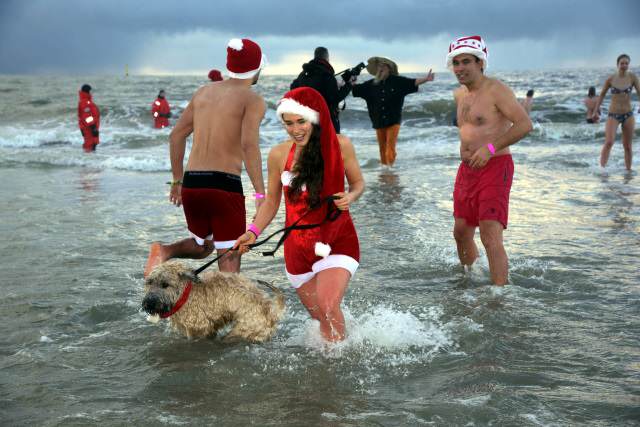 Weihnachtsbaden mit Hund auf Sylt