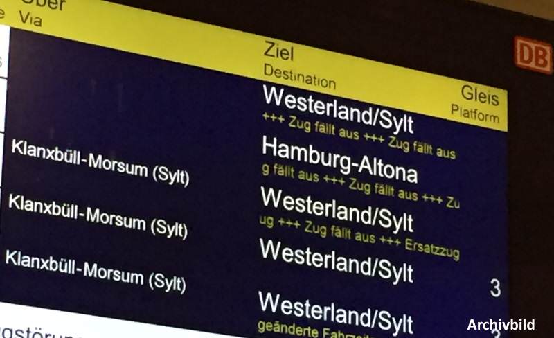 Bitte Informieren Sie sich vor Ihrer Reise mit dem Zug von/nach Sylt