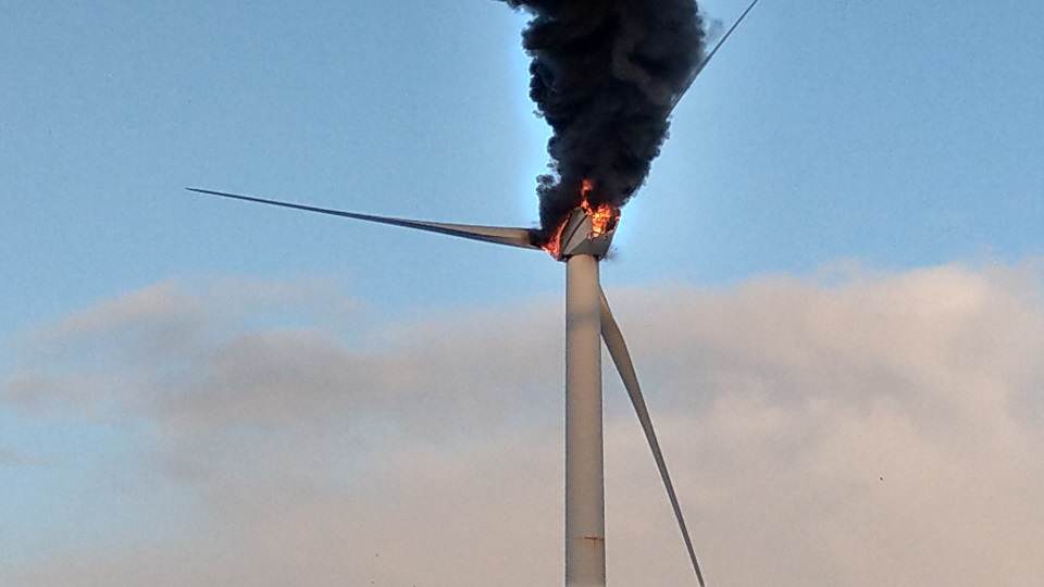 Die Windkraftanlage stand schnell in Flammen