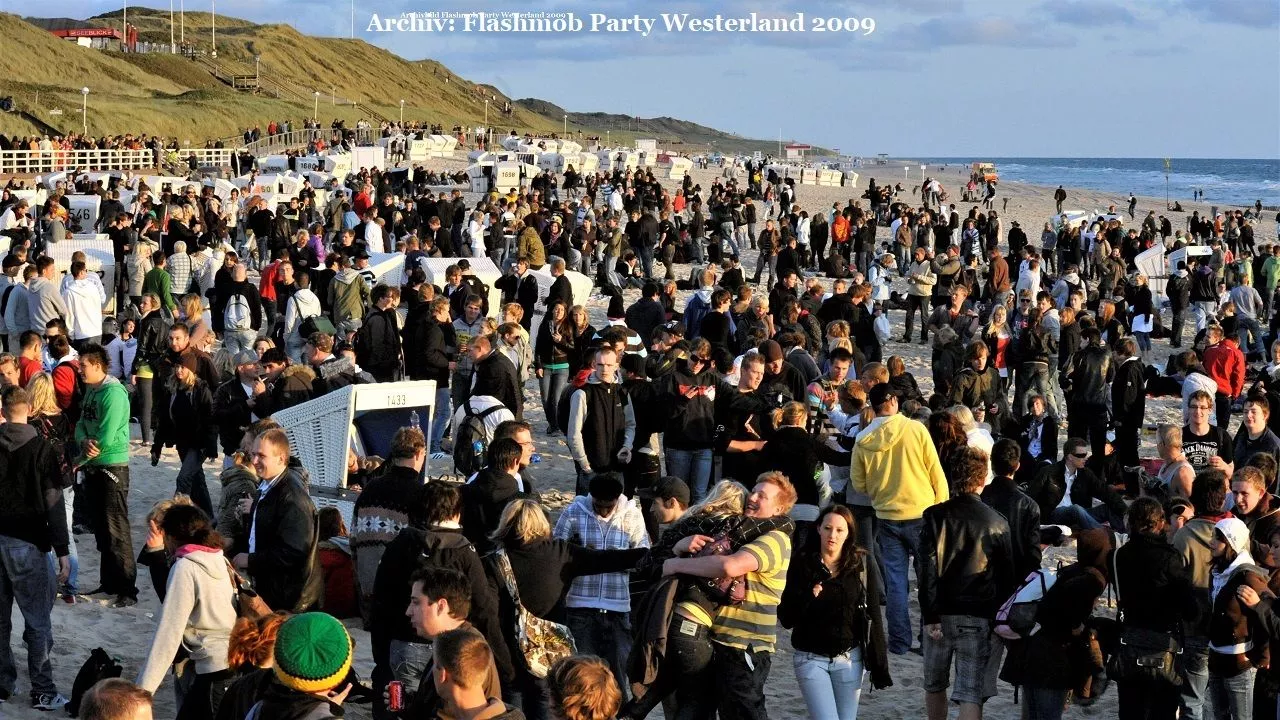 Große Party am Strand von Westerland