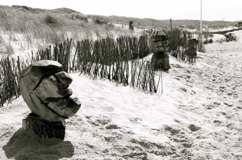 Kunst am Strand von Kampen