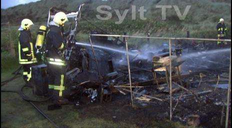 Wohnmobil auf Sylt wurde vom Feuer zerstört